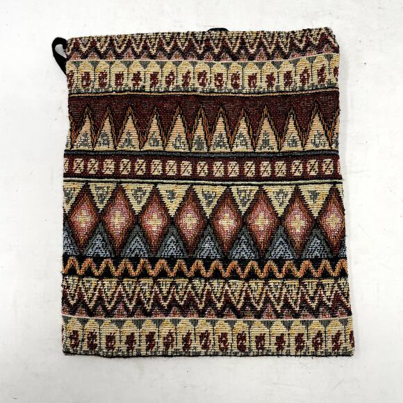 Small Rectangular Lined Tapestry Bag Purse Chinese Coins Tokens - Picture 4 of 8